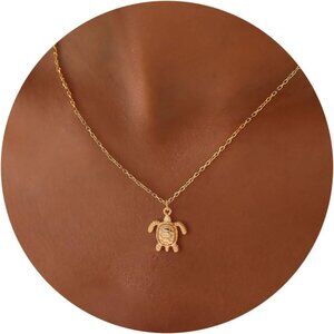 ⚡Golden Necklace Dragon Dragonfly Turtle Snake Pendant Simple Cute Trendy Plated